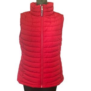 Red Tommy Hilfiger Puffer Vest Medium